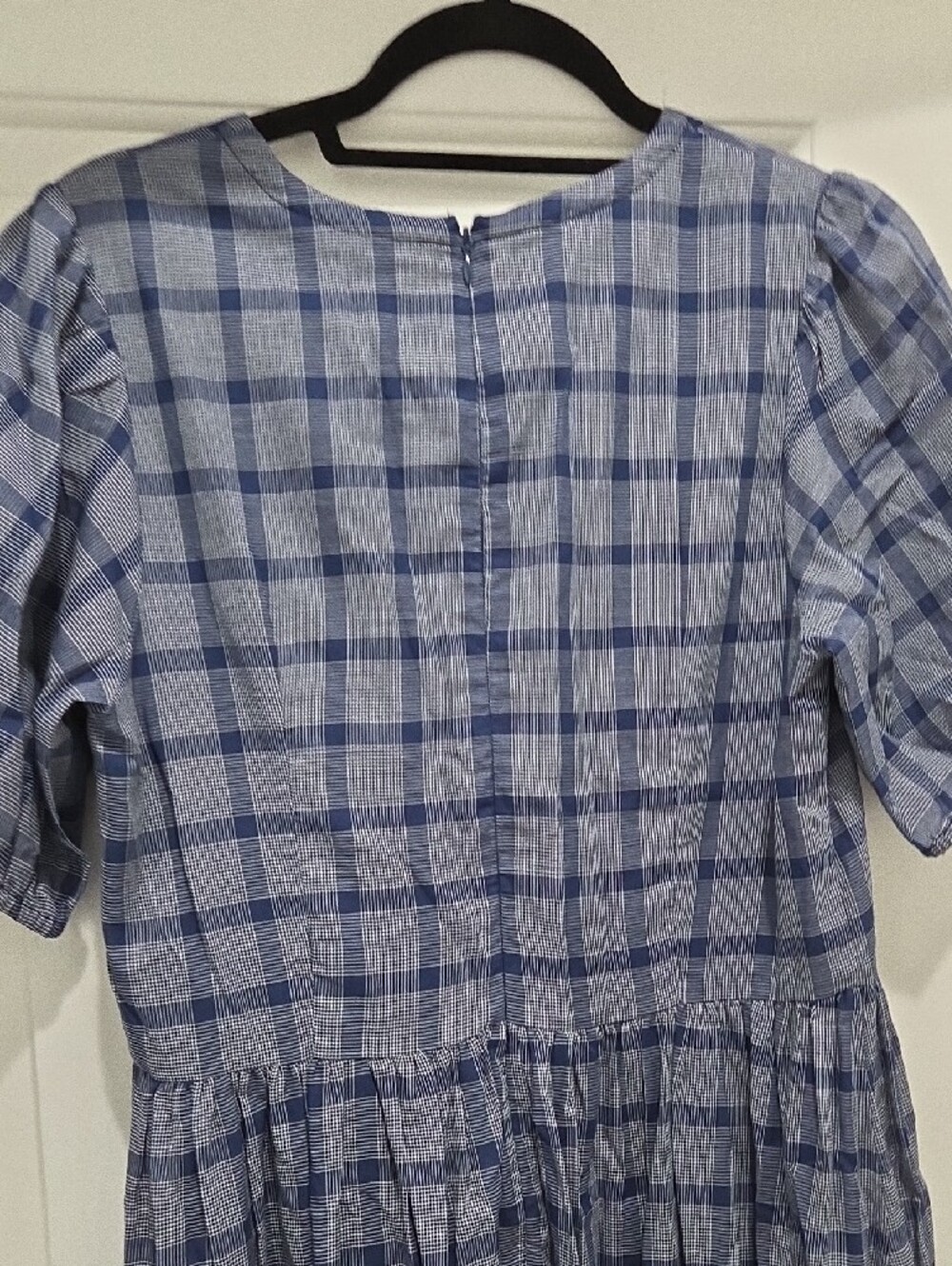 Pendleton Blue Plaid V-Neck Tiered Maxi Dress - Picture 9 of 14